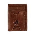BULL GUARD Mens RFID Blocking Leather Slim Card Case Wallet with Easy Access ID windows, Cash & Card Slots, Crafted with Premium Top Grain Leather Ideal for Travel or Everyday Use (Forest Brown)