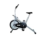 Bullar Air Bike Exercise Cycle with Moving/Stationary Handles, Adjustable Resistance with Cushioned Seat & Back Support, Max User Weight 100 Kg (Grey & Black (Air Bike with Moving Handles))