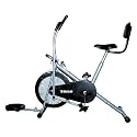 Bullar Air Bike Exercise Cycle with Moving/Stationary Handles, Adjustable Resistance with Cushioned Seat &amp; Back Support, Max User Weight 100 Kg (Grey &amp; Black (Air Bike +Twister+ Backrest))