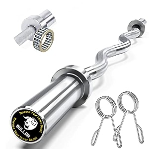 bullar olympic barbell 7 feet 20kg barbell rod olympic rod for powerlifting olympic bar for weight lifting with spring or clamps locks 4 feet curl with spring lock