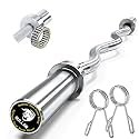 BULLAR olympic barbell 7 feet 20kg, barbell rod, olympic rod for powerlifting, olympic bar for weight lifting, with spring or clamps locks (4 feet curl with spring lock)