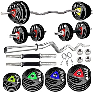 bullar professional adjustable rubber coated 10kg to 50kg home gym set with 4ft curl rod best metal rubber weight plates 28mm hole home gym 15 kg rubber home gym set