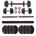 Bullar PVC Dumbbells Set and Fitness Kit for Men and Women Whole Body Workout with Connector Rod (20 Kg)