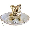Bulldog Ring Holder Ceramic Ring Dish, Jewelry Holder Dish Trinket Tray For Rings Earrings Trinkets Organizer, Funny Themed Gifts for dog Mum, Lovers, Birthday Gifts for Women