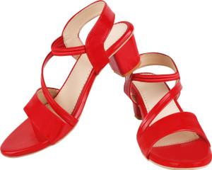 bullfer women heels sandal red  5