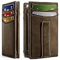 BULLIANT Magnetic Slim Leather Pocket Wallet Money Clip For Men 12Cards