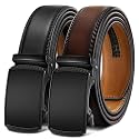 BULLIANT Men39s 2-Pack Ratchet Leather Belt Trimmable