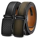 BULLIANT Men39s 2-Pack Ratchet Leather Belt Trimmable