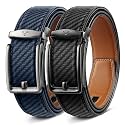 BULLIANT Men39s 2-Pack Ratchet Leather Belt Trimmable