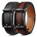 BULLIANT Men39s 2-Pack Ratchet Leather Belt Trimmable