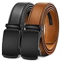 BULLIANT Men39s 2-Pack Ratchet Leather Belt Trimmable