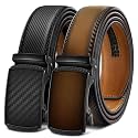 BULLIANT Men39s 2-Pack Ratchet Leather Belt Trimmable