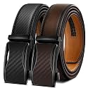BULLIANT Men39s 2-Pack Ratchet Leather Belt Trimmable