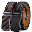 BULLIANT Men39s 2-Pack Ratchet Leather Belt Trimmable
