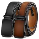 BULLIANT Men39s 2-Pack Ratchet Leather Belt Trimmable