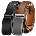BULLIANT Men39s 2-Pack Ratchet Leather Belt Trimmable