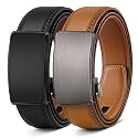 BULLIANT Men39s 2-Pack Ratchet Leather Belt Trimmable