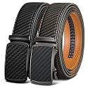 BULLIANT Men39s 2-Pack Ratchet Leather Belt Trimmable