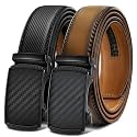 BULLIANT Men39s 2-Pack Ratchet Leather Belt Trimmable