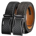 BULLIANT Men39s 2-Pack Ratchet Leather Belt Trimmable