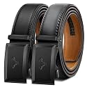 BULLIANT Men39s 2-Pack Ratchet Leather Belt Trimmable