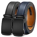 BULLIANT Men39s 2-Pack Ratchet Leather Belt Trimmable