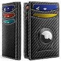 BULLIANT Magnetic Slim Leather Airtag Wallet Money Clip For Men 12Cards