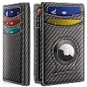 BULLIANT Magnetic Slim Leather Airtag Wallet Money Clip For Men 12Cards