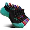 BULLIANT Women Cushioned Running Ankle Socks Anti-Slip Y-Heel No Show 6Pack