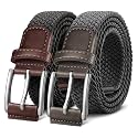 BULLIANT Woven Braided Stretch Web Belt 2Pack for Men 1 3/8"-Gift Boxed