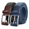 BULLIANT Woven Braided Stretch Web Belt 2Pack for Men 1 3/8"-Gift Boxed