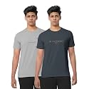 BULLMER Black Trendy Typographic Printed Round Neck