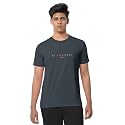 BULLMER Black Trendy Typographic Printed Round Neck