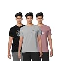 BULLMER Black Trendy Typographic Printed Round Neck