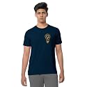 BULLMER Black Trendy Typographic Printed Round Neck