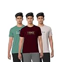 BULLMER Black Trendy Typographic Printed Round Neck