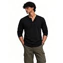 BULLMER Mens Trendy Full Sleeve Henley Neck