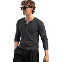 BULLMER Mens Trendy Full Sleeve Henley Neck