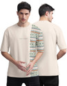 Bullmer Printed Men Round Neck Beige T-Shirt