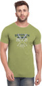 Bullmer Men Printed Round Neck Cotton Blend Green T-Shirt