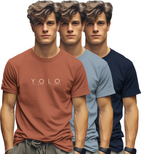 Bullmer Printed Men Round Neck Multicolor T-Shirt