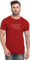 Bullmer Men Printed Round Neck Cotton Blend Red T-Shirt
