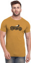 Bullmer Men Printed Round Neck Cotton Blend Yellow T-Shirt