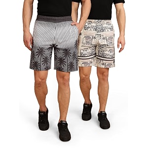 BULLMER Regular Fit Cotton Blend Summer Shorts