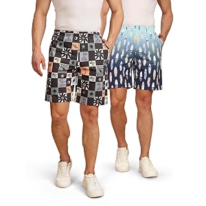 BULLMER Regular Fit Cotton Blend Summer Shorts