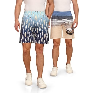 BULLMER Regular Fit Cotton Blend Summer Shorts