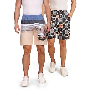 BULLMER Regular Fit Cotton Blend Summer Shorts