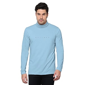 BULLMER Solid Cotton Blended Full Sleeve Turtle
