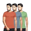 BULLMER Solid Cotton Blended Half Sleeve Round