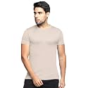 BULLMER Solid Cotton Blended Half Sleeve Round